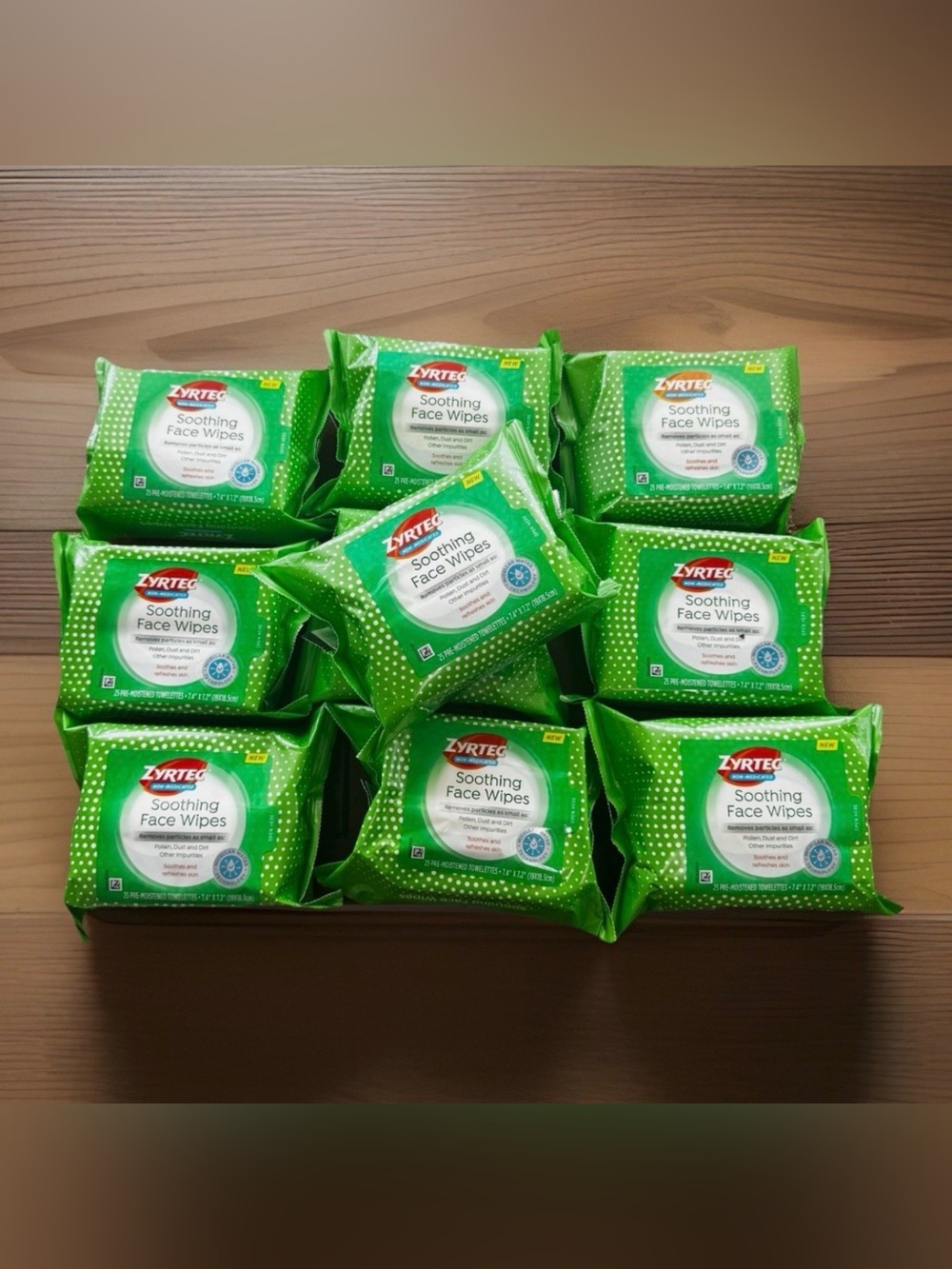 250 Zyrtec Soothing Non-Medicated Face Wipes 25 Count x 10 DISCONTINUED HTF